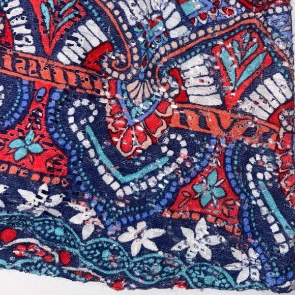 Ronni Nicole Womens Size 10 Navy Blue Red Tribal Print Sleeveless Dress - Picture 3 of 12